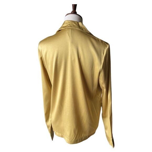 SKIMS Stretch Yellow Satin Silk Pajama Top Size XXS Kim Kardashian Stretch - Picture 7 of 9